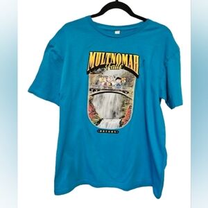Multnomah Falls, Oregon Peanuts Characters Graphic T-Shirt Size Large *Smear